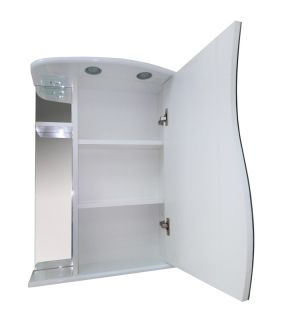 Зеркальный шкаф с подсветкой Misty Лиана 60см правый белый